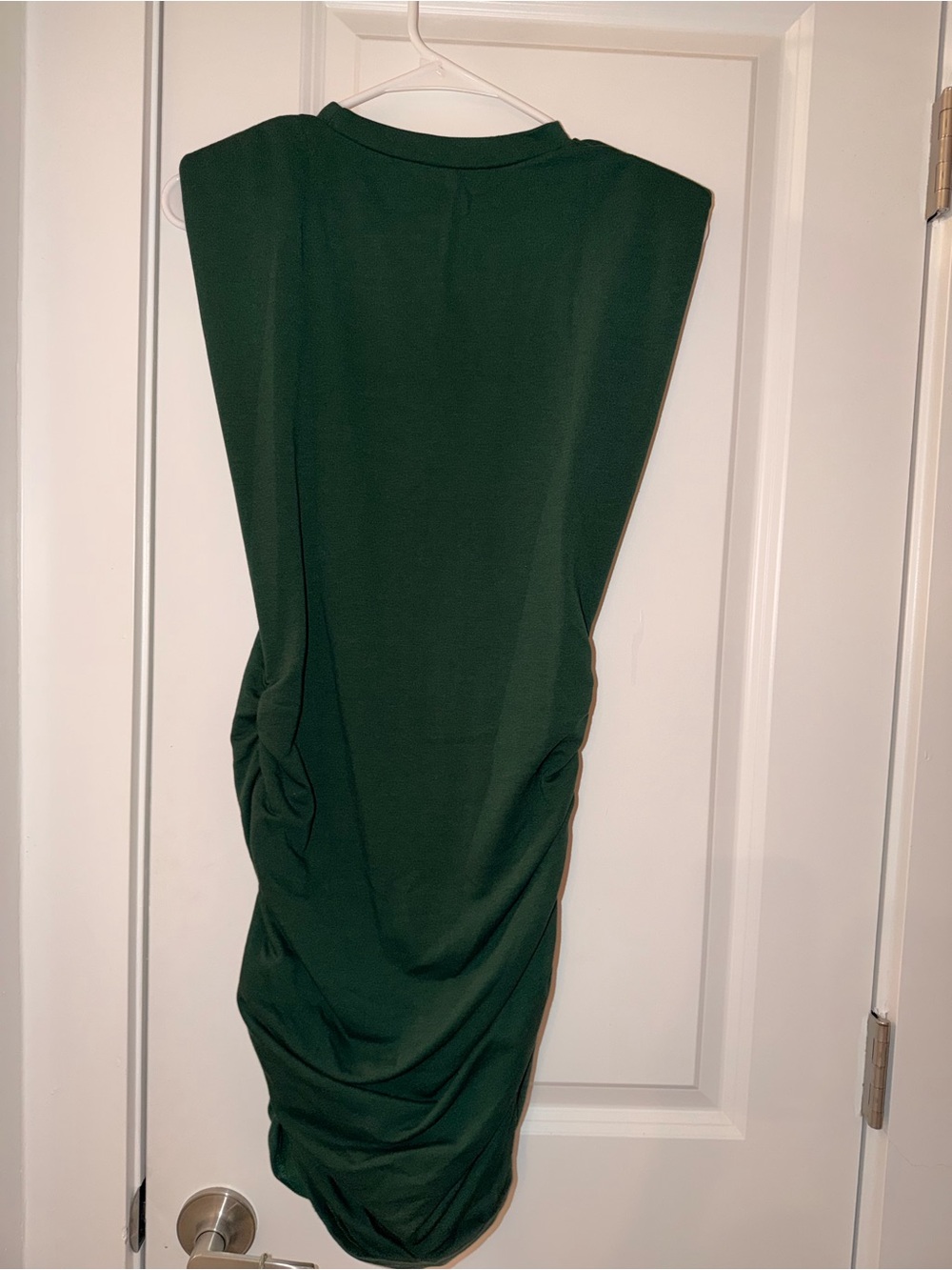 Sleeveless Ruched Midi Dress in Deep Green - Picture 5 of 5